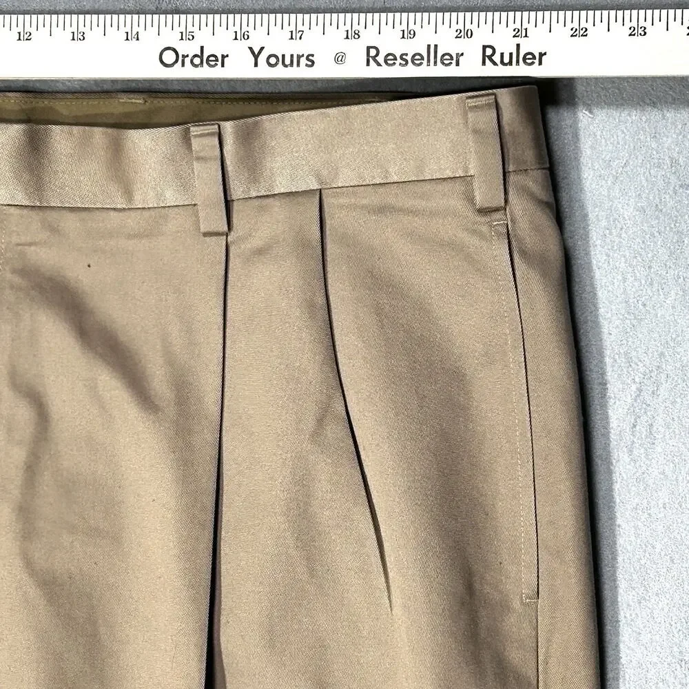 Joseph A. Banks Traveler's Collection Men's 44‎ X 28 Pleated Cotton Khakis Pants